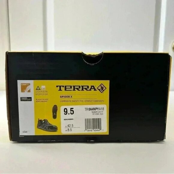 Terra Men's Safety Shoes Spider X Low Cut Athletic Work Black/Silver Size 9.5 - Picture 16 of 16